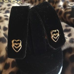 ❤️❤️14k GOLD DOUBLE HEART SMALL STUD EARRINGS ❤️❤️
